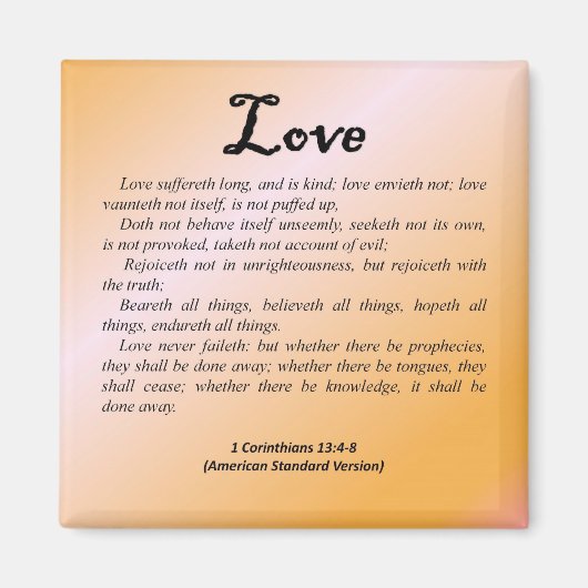 Love 1 Corinthians 13-4 Magneet (Voorkant)