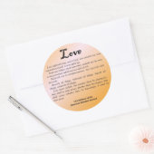 Love 1 Corinthians 13-4 Ronde Sticker (Envelop)