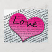 Love 1 Corinthians 13 Hearts Pink Briefkaart (Voorkant)