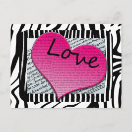 Love 1 Corinthians 13 Hearts roze Zebra Briefkaart
