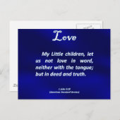 Love 1 John 3-18 Briefkaart (Voorkant / Achterkant)