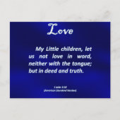 Love 1 John 3-18 Briefkaart (Voorkant)