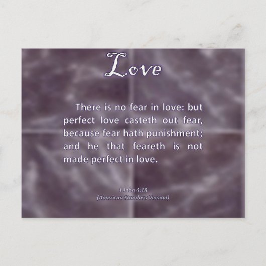 Love 1 John 4-18 Briefkaart (Voorkant)