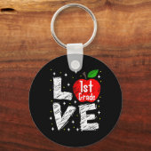 Love 1st Grade Apple Fun Ck To School Teacher Gift Sleutelhanger (Voorkant)