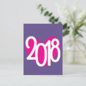 Love 2018 roze hart briefkaart (Staand voorkant)