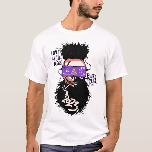 Love 2023 Death Punk hipster skull Lunette T-shirt (Voorkant)