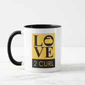 LOVE 2 CURL Coffee-Mok - Geel/houtskool Mok (Links)