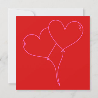 LOVE 2 Hartjes Valentijnskaart Vierkante Ontwerper Feestdagenkaart