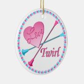 Love 2 Twirl foto Keramisch Ornament (Rechts)