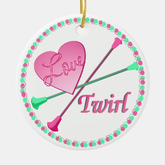 Love 2 Twirl foto Keramisch Ornament (Voorkant)