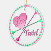Love 2 Twirl foto Keramisch Ornament (Links)