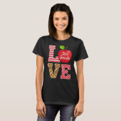 Love 2e Grade Apple T - shirts Gift Teacher Leopar (Voorkant volledig)