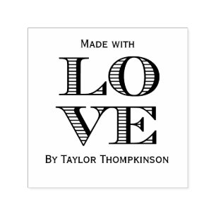 LOVE 2x2 Blok Typografie - Gemaakt Met Liefde Zelfinktende Stempel