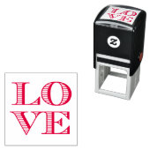 LOVE 2x2 Rijen Blok Typografie Zelfinktende Stempel (In situ)