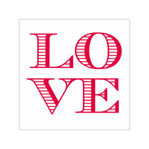 LOVE 2x2 Rows Block Typografie Zelfinktende Stempel