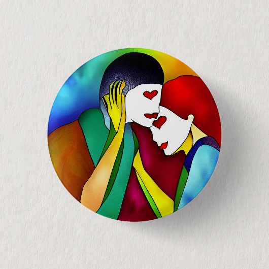 Love 3 Cm Round Badge Ronde Button 3,2 Cm (Voorkant)
