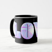 LOVE 3D-ontwerp, Grafisch, Uniek, Cool Mok (Voorkant links)