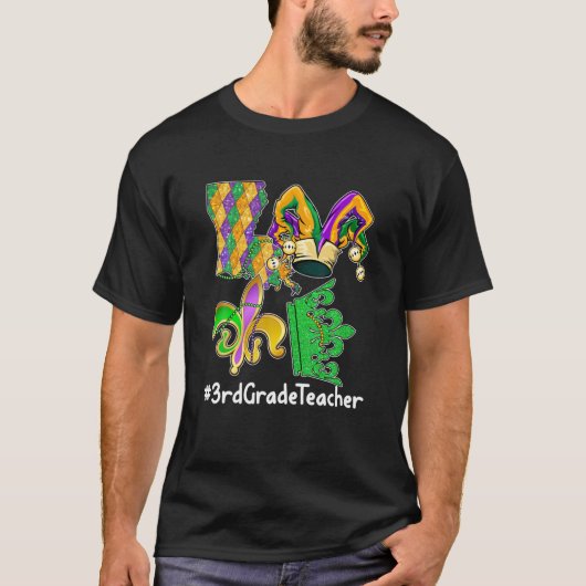 LOVE 3RD-docent Mardi Gras Party Masker Parad T-shirt (Voorkant)