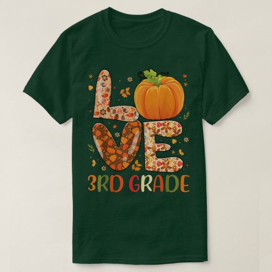 Love 3rd Grade Happy Herfst Yall Autumn T-shirt (Design voorkant)