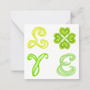 LOVE 4 Leaf Diamonds Gelukkig St. Patricks Dag sto Notitiekaartje