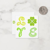 LOVE 4 Leaf Diamonds Gelukkig St. Patricks Day sto Notitiekaartje (Voorkant / Achterkant in situ)