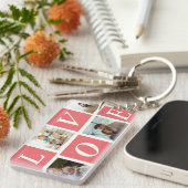 Love 4 Photo Collage Sleutelhanger – Aangepaste ha (Voorkant Rechts)