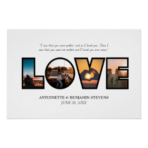 LOVE 4 Photo Simple Modern Quote Perfect Poster