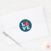 Love 4th Grade Apple Back To School Teacher Ronde Sticker (Envelop)