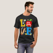 Love 4th Grade Apple Back To School Teacher T-shirt (Voorkant volledig)