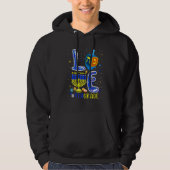 LOVE 4th Grade Hanukkah Dreidel Menorah Teachers S Hoodie (Voorkant)