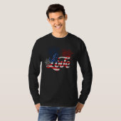 Love 4th Of July Retro USA American Flag Fireworks T-shirt (Voorkant volledig)