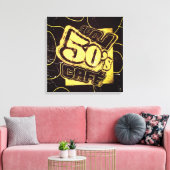 Love 50's Cafe - Ingewikkeld Canvas Afdruk (Insitu (Woonkamer))