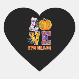 Love 5th Grade Teacher School Halloween Gift Hart Sticker
