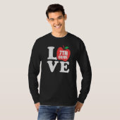 Love 7th Grade Apple Seventh Grader Student School T-shirt (Voorkant volledig)