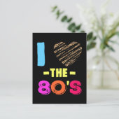 Love 80s Disco Music Leopard Heart Briefkaart (Staand voorkant)