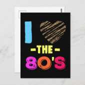 Love 80s Disco Music Leopard Heart Briefkaart (Voorkant / Achterkant)