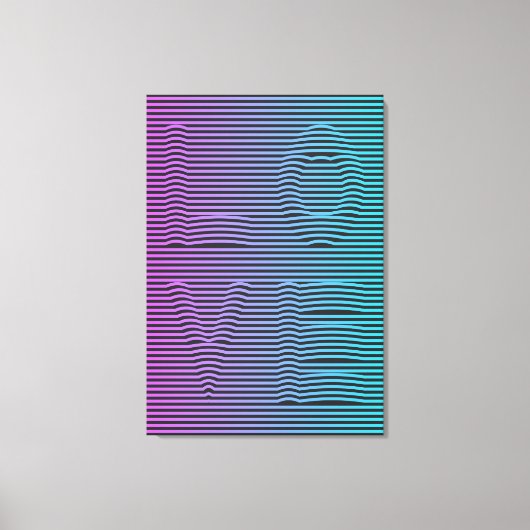 LOVE 80s Neon Style Canvas Afdruk (Voorkant)
