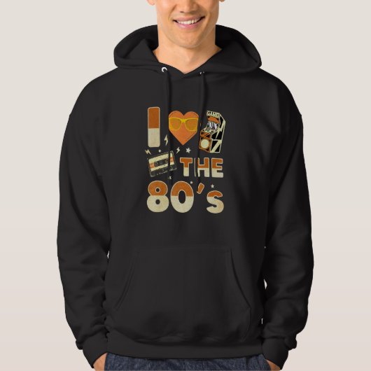 Love 80s Retro Gamer Gaming Hoodie (Voorkant)