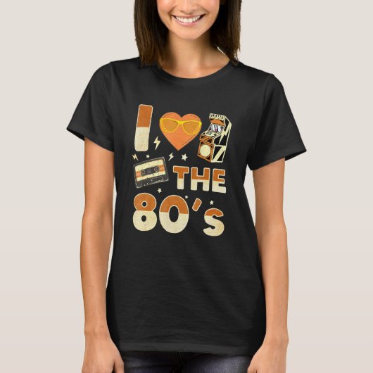 Love 80s Retro  Gamer Gaming T-shirt (Voorkant)