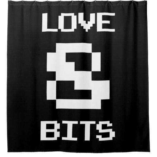 Love 8 Bits Douchegordijn (Voorkant)