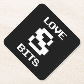 Love 8 Bits Kartonnen Onderzetters (Voorkant)