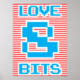 Love 8 Bits Poster