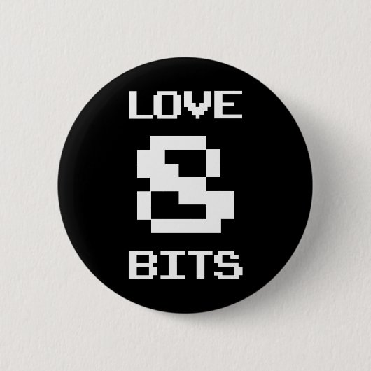 Love 8 Bits Ronde Button 5,7 Cm (Voorkant)
