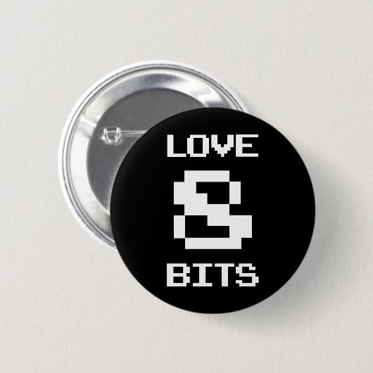 Love 8 Bits Ronde Button 5,7 Cm (Voorkant /achterkant)