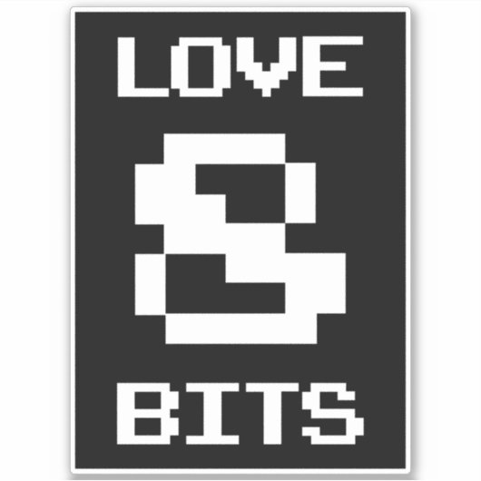 Love 8 Bits Sticker (Voorkant)