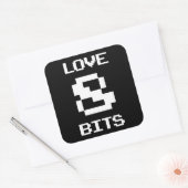 Love 8 Bits Vierkante Sticker (Envelop)
