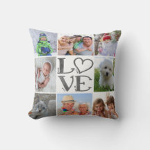 LOVE 8-foto-collage (veranderbare achtergrondkleur