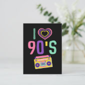 Love 90s Radio Music Disco Retro 1990 Briefkaart (Staand voorkant)