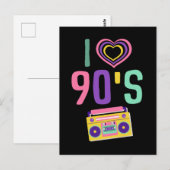Love 90s Radio Music Disco Retro 1990 Briefkaart (Voorkant / Achterkant)