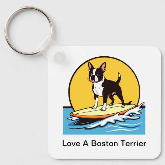 Love A Boston Terrier Dog Sleutelhanger (Voorkant)